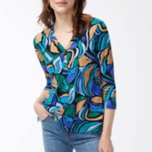 Chico's Multicolor Abstract Top
